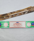 Satya Ayurveda Nag Champa Incense Sticks 15g box on a white background, crafted to promote balance and harmony.