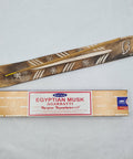 Satya Egyptian Musk Agarbetti Incense Sticks 15g box on a white background, with an exotic and sensual fragrance.