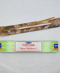 Satya Fortune Incense Sticks 15g box on a white background, crafted to attract prosperity and positive energy.