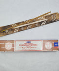 Satya Fragrant Myrrh Nag Champa Incense Sticks 15g box on a white background, featuring a rich purifying aroma.