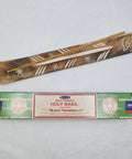 Satya Holy Basil Nag Champa Incense Sticks 15g box on a white background, designed for purification and protection.