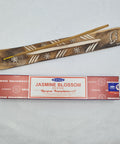 Satya Jasmine Blossom Incense Sticks 15g box on a white background, featuring a sweet and uplifting floral aroma.