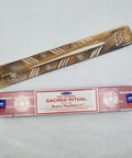 Satya Sacred Ritual Nag Champa Incense Sticks 15g box on a white background, perfect for elevating spiritual practices.