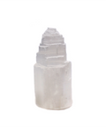 Selenite mountain 10cm showing natural multi-peaked formation on white background — Fragrant Heaven