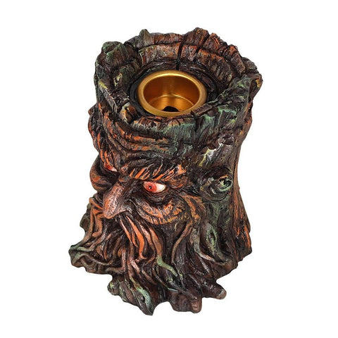 Detailed top view of the Small Green Man Backflow Incense Burner showing the cone holder.