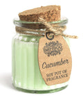 Soy pot fragrance jar candle with cork lid in Cucumber scent