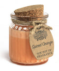 Soy pot fragrance jar candle with cork lid in Spiced Orange scent