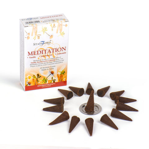 Stamford Meditation Incense Cones with Holder