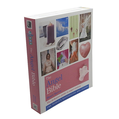 The Angel Bible Book by Hazel Raven – paperback guide to angel wisdom featuring affirmations, exercises, and teachings on angels, crystals, and healing.