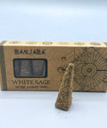 Single white sage smudge pyramid incense cone from Banjara